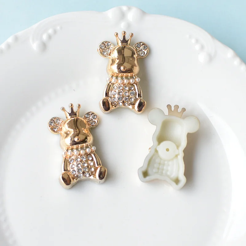 WFFNNKC 10Pcs Charm Glitter Bear Butterfly Accessories DIY Phone Hair Clip Crafts Supplies Scrapbooking Embellishment Patch