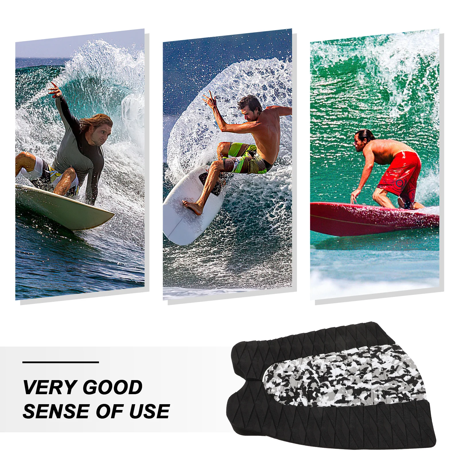 

1Set Eva Surfboard Traction Pad Anti-Skid Tail Pad Adhesive Grip Surf Supplies Non-Slip Surfboard Accessories Adhesive Tail Pads