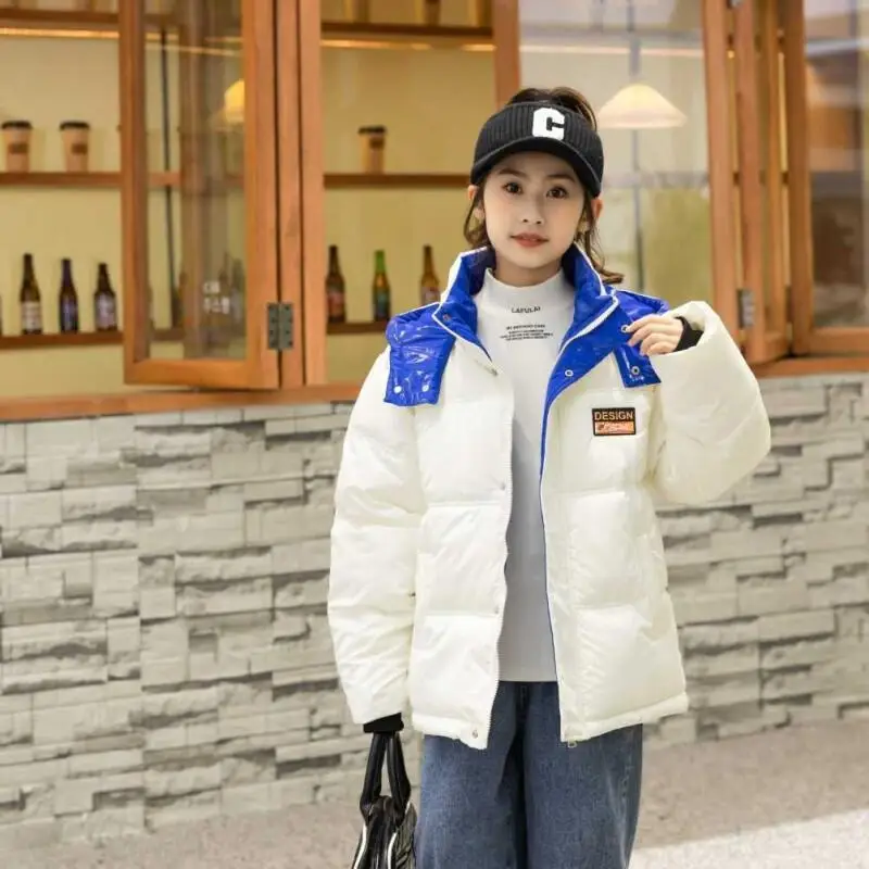 

Kawaii повседневное пальто, топы, модная детская одежда, зимняя новая стильная зимняя одежда, не требующая стирки, хлопковая куртка для больших детей для мальчиков и девочек