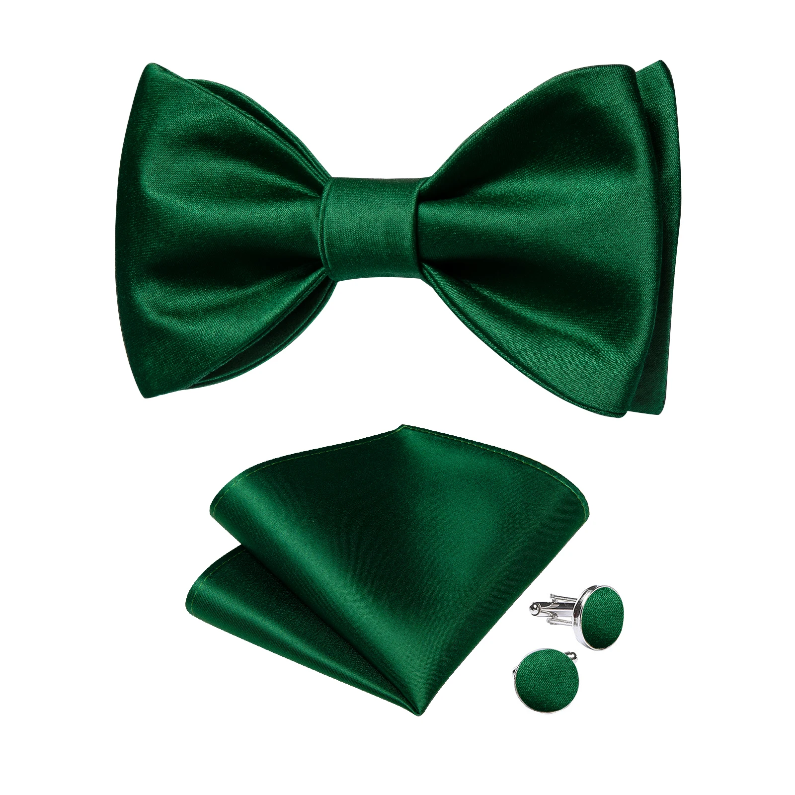 Retro Bowties For Man Classic Luxury Green Men\'s Self-tie Bow Ties Wedding Butterfly Knots Accessories Hanky Cufflinks For Men