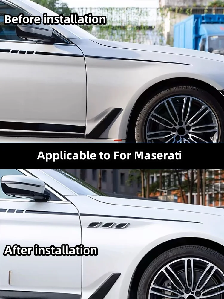 Car fender side label, body sticker, exterior decoration suitable for Maserati shark gill simulation air outlet decoration