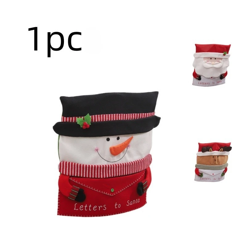 

Новый изысканный 1 шт., рождественский креативный чехол на стул, конверт со снеговиком для старика, подходит для дома, ресторана, макета фестиваля места