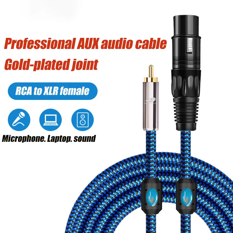 

3 Core XLR Female to RCA Male Cable Connector Hifi Audio Speaker Microphone Mixer Mixing Consoles Amplifiers Shielded Cords