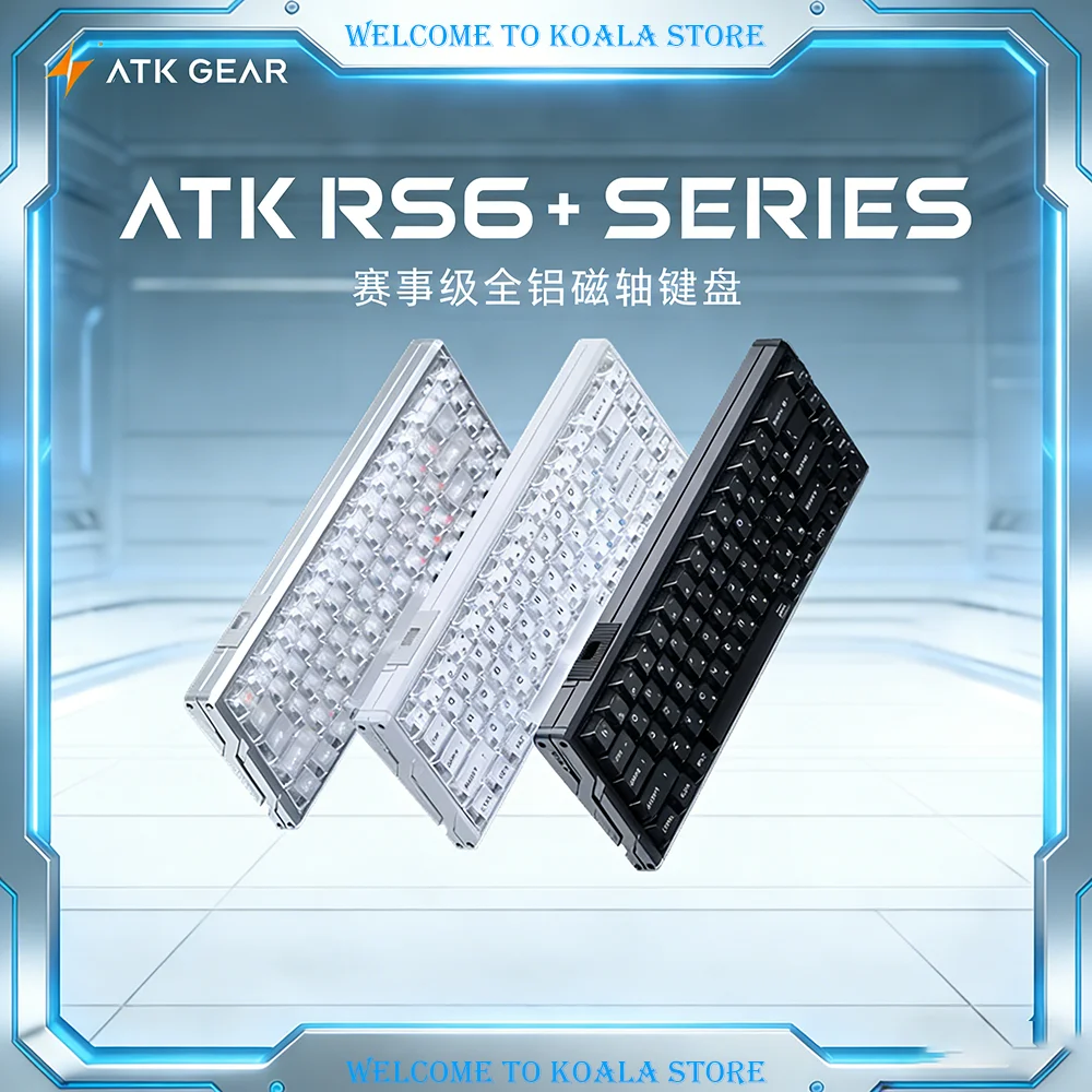 

Игровая клавиатура ATK RS6 с магнитными переключателями, 65% форм-фактор, 68 клавиш, RT 8K, полностью алюминиевая, с возможностью горячей замены, RGB-подсветка, аксессуары