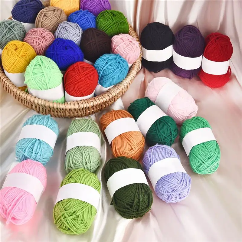 

25g Soft Milk Cotton Knitting Yarn Anti-Pilling High Quality Knitting 4ply Cotton Yarn For Crochet Scarf Sweater Hat Doll Craft