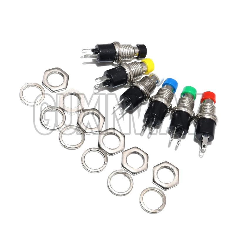 6PCS PBS-110 7MM Momentary Push Button Switch Press The Reset Switch Momentary ON OFF Push Button Micro Switch Normally Open NO