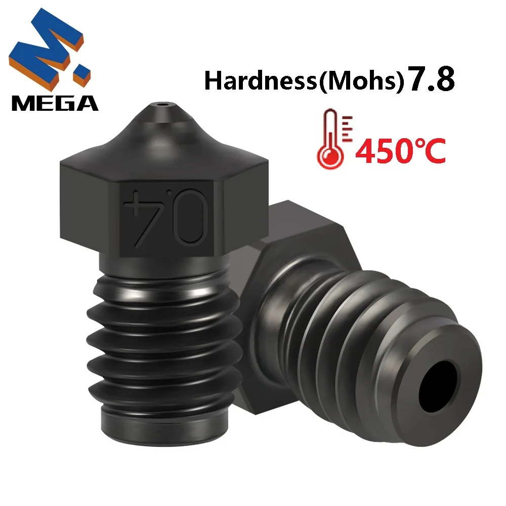 

MEGA V6 DLC Hardened Steel Nozzle For Dragonfly Dragon Hotend V6 Hotend Matrix Extruder DDB Nano coating nozzle 0.4mm 1.75mm