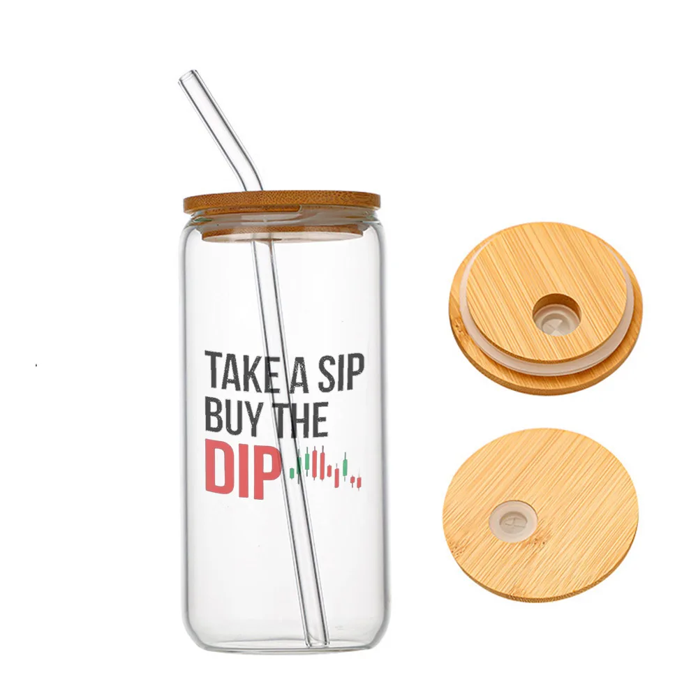 

Take A Sip Buy The Dip Glass For Heat Resistant High Drinking Cup With Straws Lids 16 oz