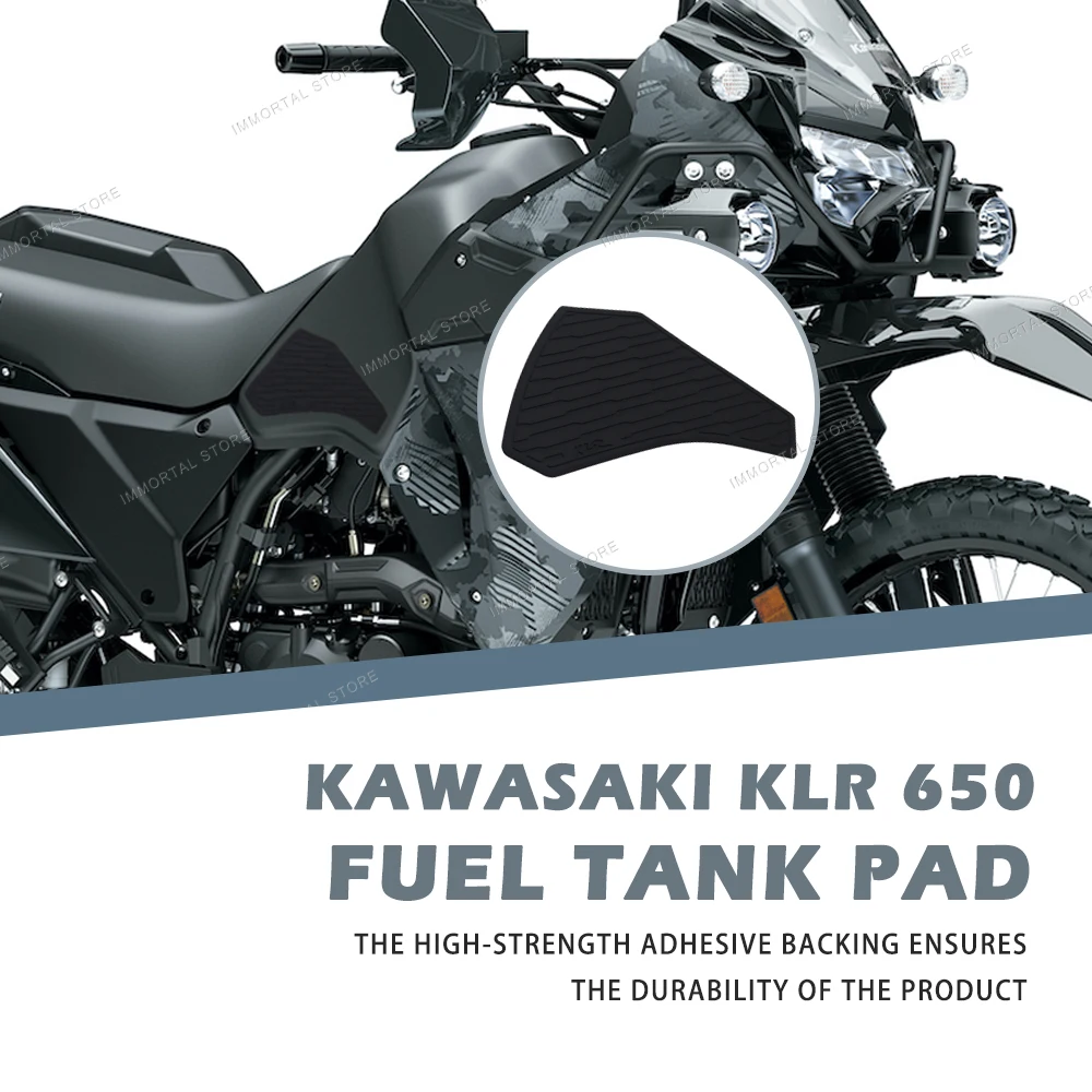 Fuel Tank Pad Sticker For Kawasaki KLR650 2021 2022 Anti-slip Scratch-resistant Rubber Knee Grip Protector Decal Tankpad