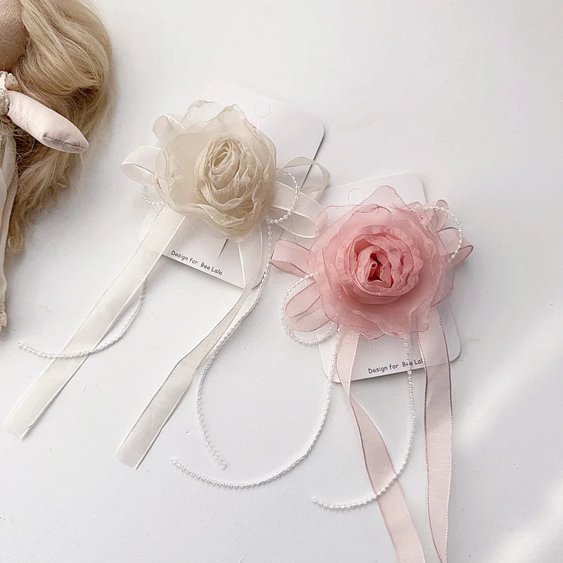 

Chinese Style Hair Clips for Girls Colorful Ribbon Bows Tassel Flower Hairpins Cute Princess Hair Accessories for Baby Kids
