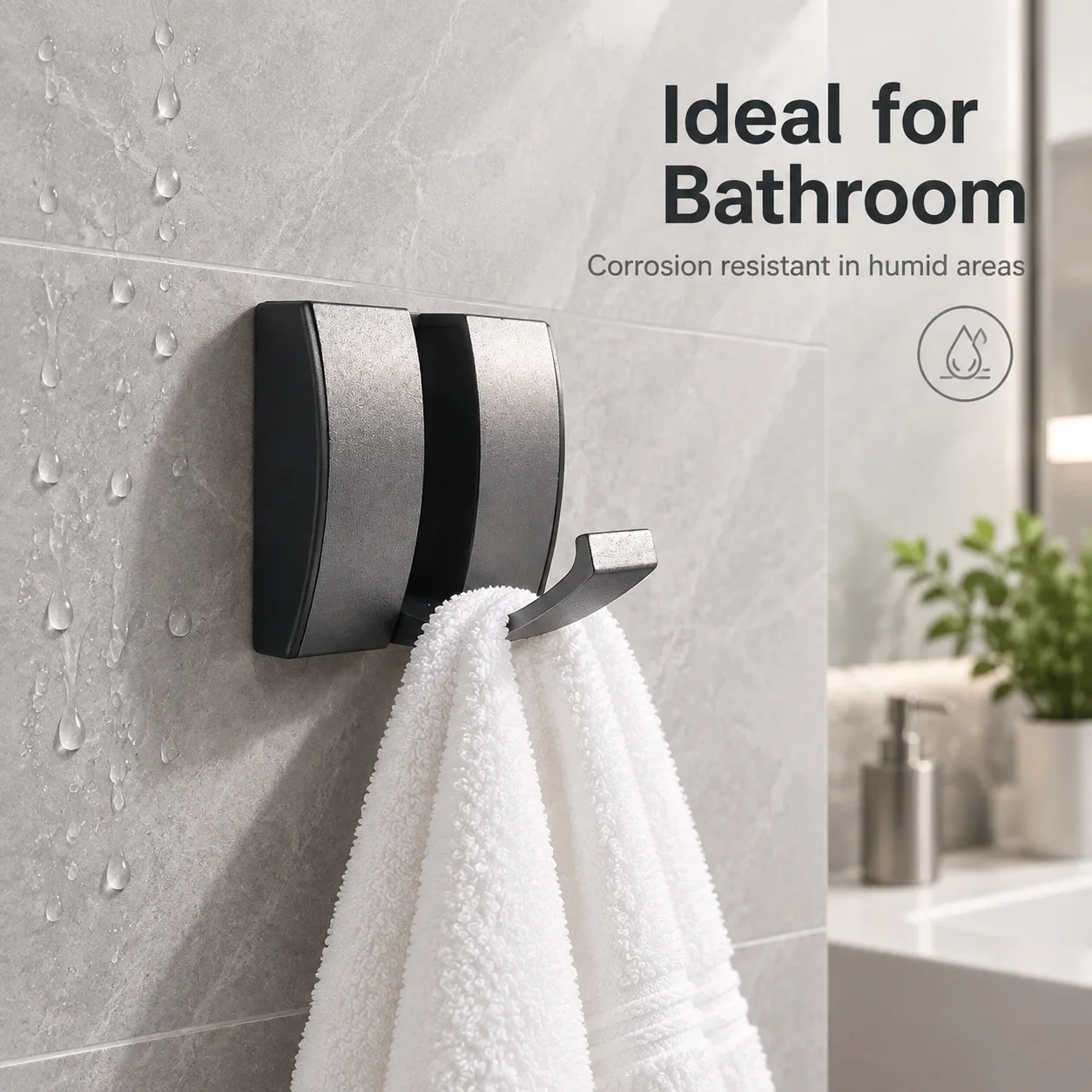 Gun gray aluminum alloy invisible folding hook wall mounted single hook bathroom bedroom hall coat hook can be hidden towel hang