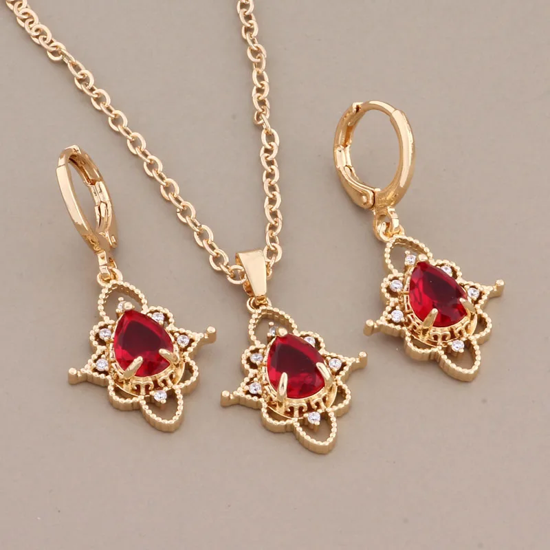 New Vintage Jewelry Set Natural Zircon Women Unique Drop & Dangle Earrings Set Gold Color Earrings High Quality Daily Jewelry