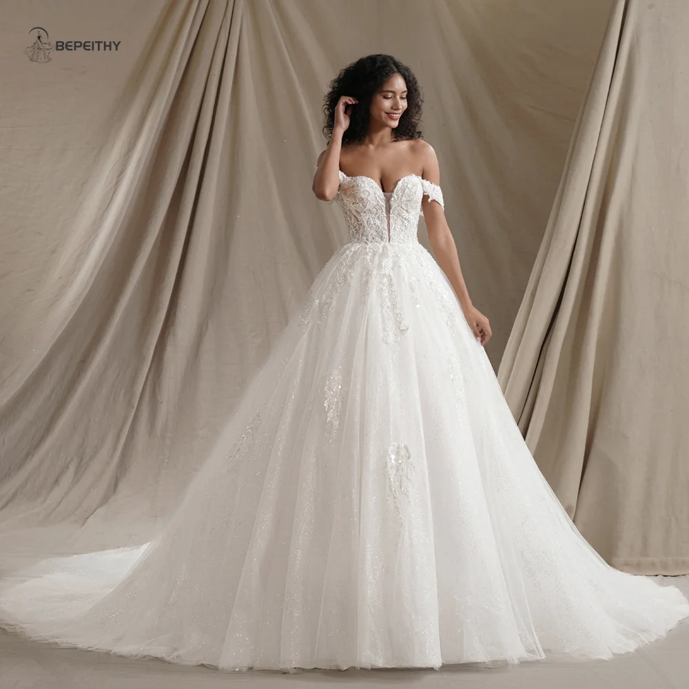 strapless open back dress Ever After Fantasy Wedding Gown Light Colors – Romantic Threads main image 1