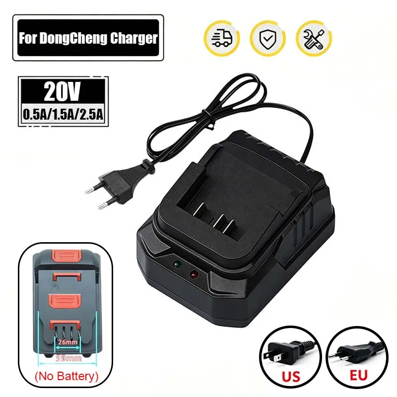 For DongCheng 20V 0.5A 1.5A 2.5A Lithium Battery Charger BL1415/1815/1830/1850 EU US Lithium Battery Power Tool Fast Charger