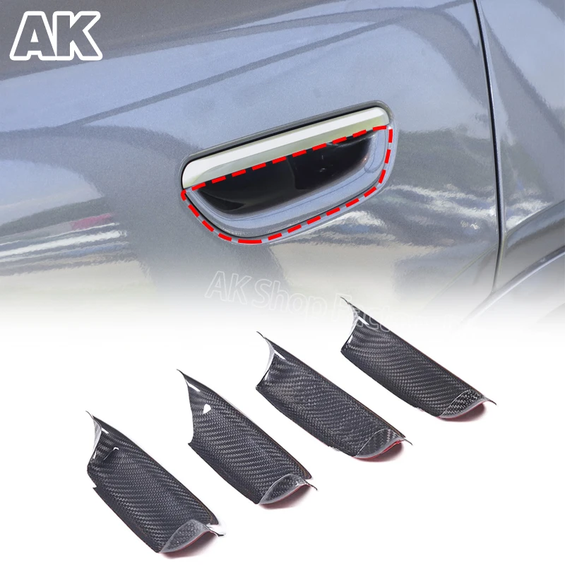 Real Carbon Fiber Car Exterior Door Bowl Handle Cover Trim Stickers For Maserati Grecale 2022-2023 Auto Accessories