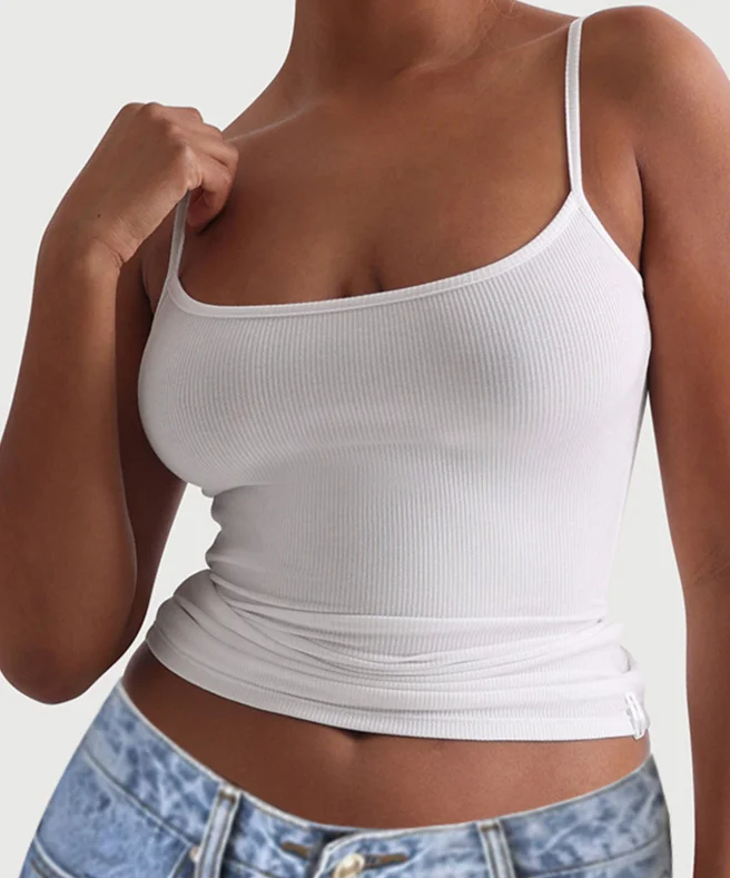 Tank Tops Woman O-Neck Solid Color Sports Yoga Suit Vest Summer Casual Tight Fit Solid Color Backless Camisole Top Daily Vest - Image 3