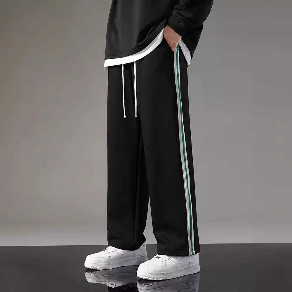 New Tall Men Pants Extra Long Length Straight Legs Winter Autumn Fleece Warm Sweatpants Male Trouser