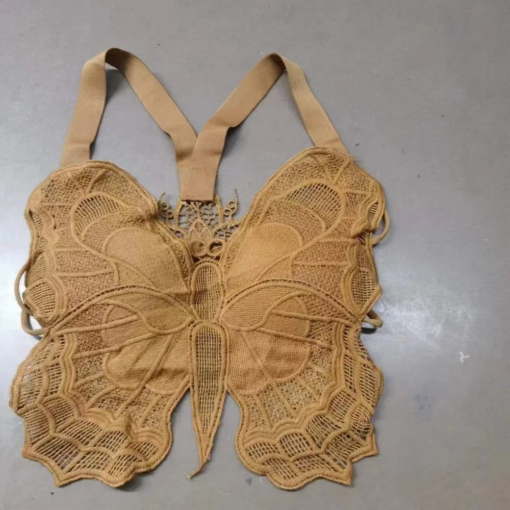 New Sexy Butterfly Lace Bras Hollow-out Backless Underwear All-in-one Bralette Female Lingerie