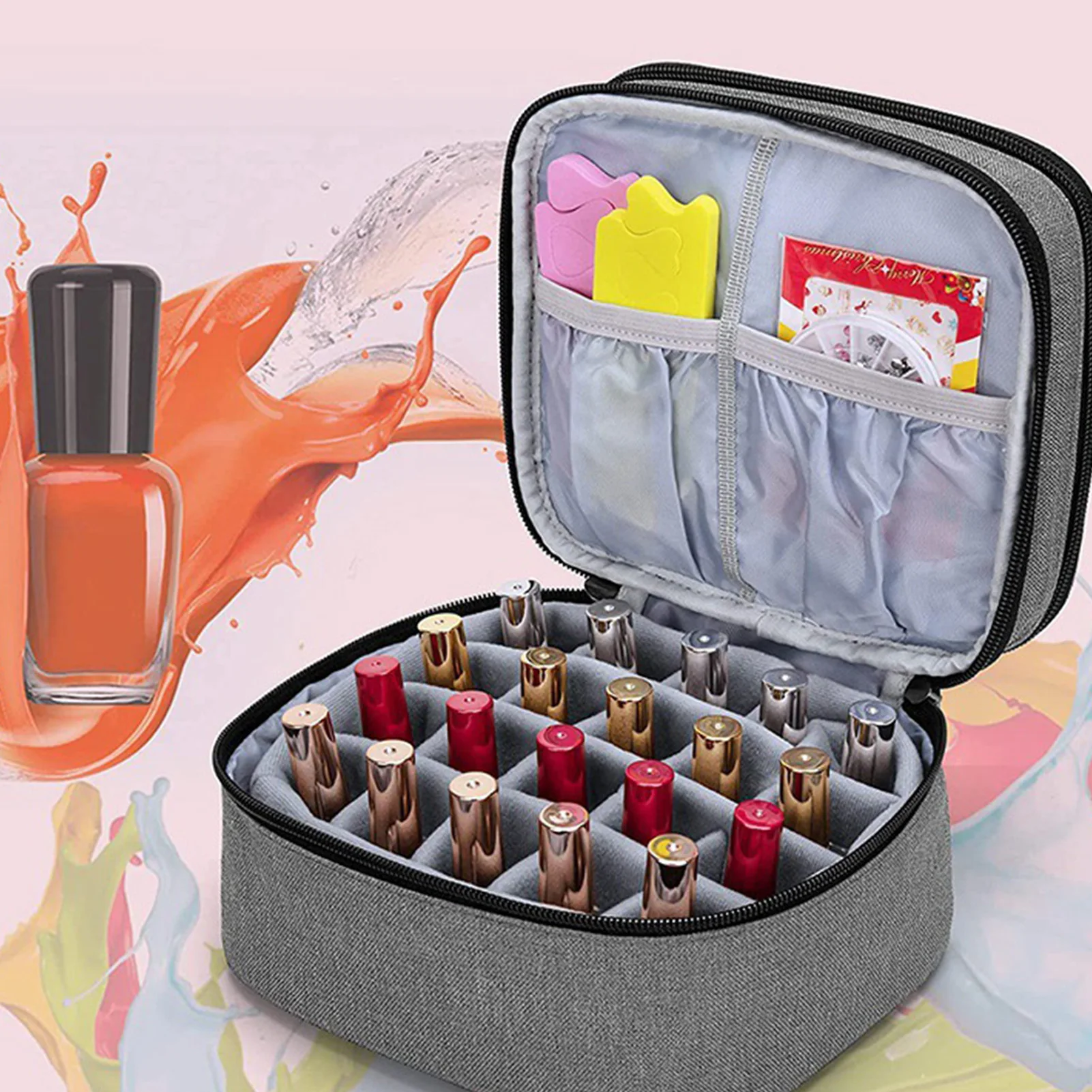 

Portable Storage Box Multi Layers Compartmentalized Organizer Bag For Cosmetic Jewelry Hairpin Large Capacity Travel Storage Bag