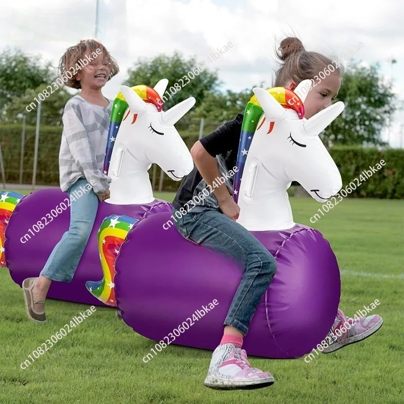 Inflatable Hopping Toddlers Toys Bouncy Unicorn Horse Dinosaur，Jumping Bouncing Animal Hopper for Party Decoration