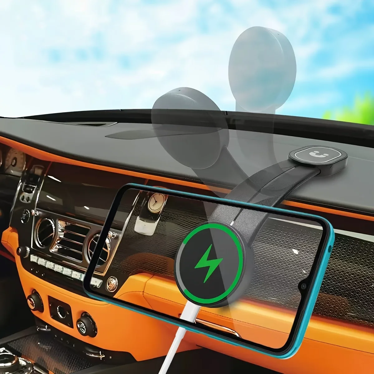 2025 New Release Magnetic Car Phone Mount – Universal Car Phone Holder for iPhone & Android, Includes 2 Metal Plates