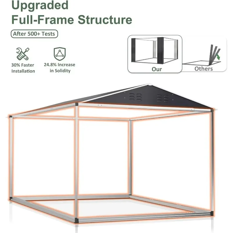 Factory Direct Compatible with8x12 FT Outdoor Storage Shed, Large Garden Shed with Updated Frame Structure and Lockable Doors, M