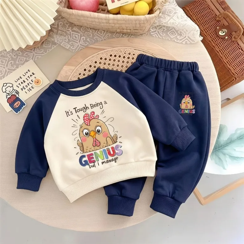 2026 Herbst Neue Kinder-Freizeit-Sweatshirt-Sets Krokodil-Print Jungen-Hoodies und Lange Hosen Zweiteiliger Anzug Modischer Trainingsanzug – Detail 3