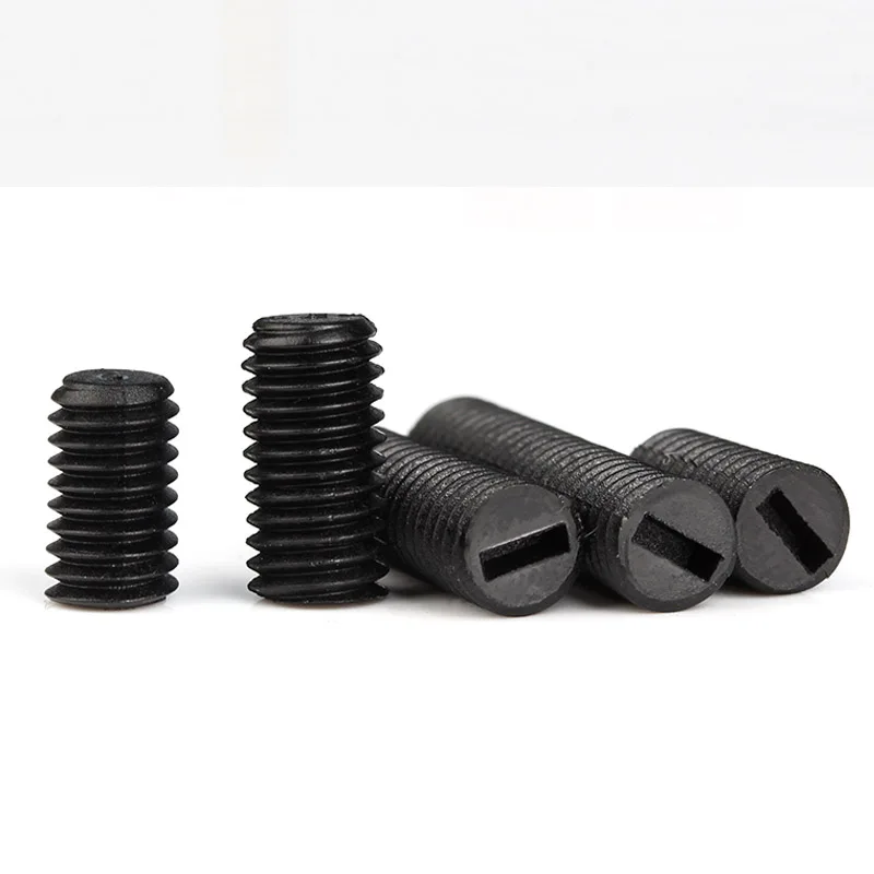10-50 pz M5 Nylon Set Vite senza testa Lunghezza 6-25mm Filettatura in plastica Testa piatta Metrico Senza testa Bullone con intaglio Bianco Nero Vite di fissaggio