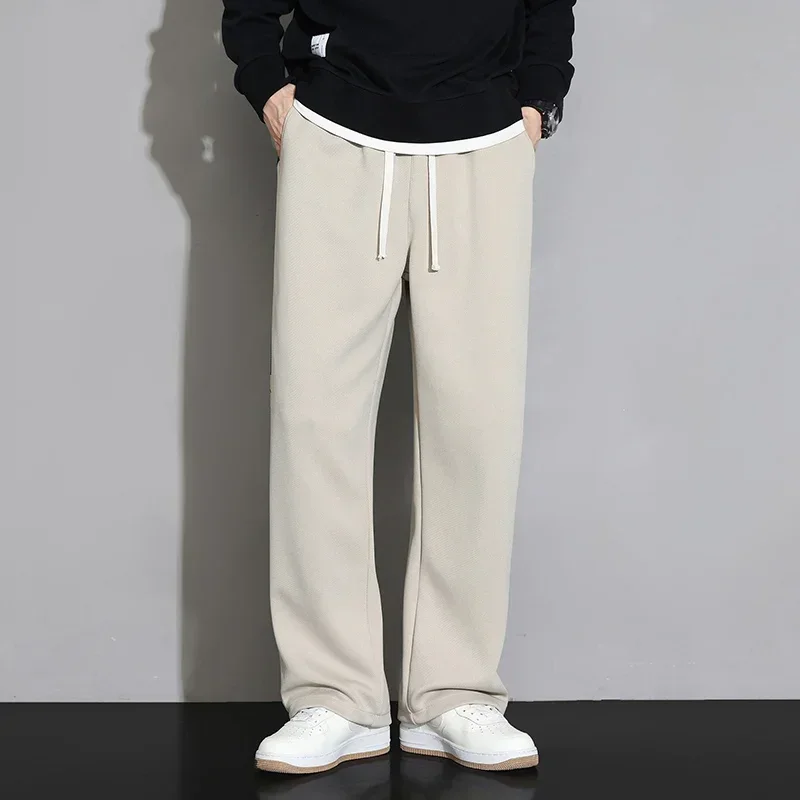 

2024 New Sweatpants Men Baggy Joggers Wide Leg Pants Neutral Breathable Loose Outdoor Trousers Fashion Design Jogging Pants