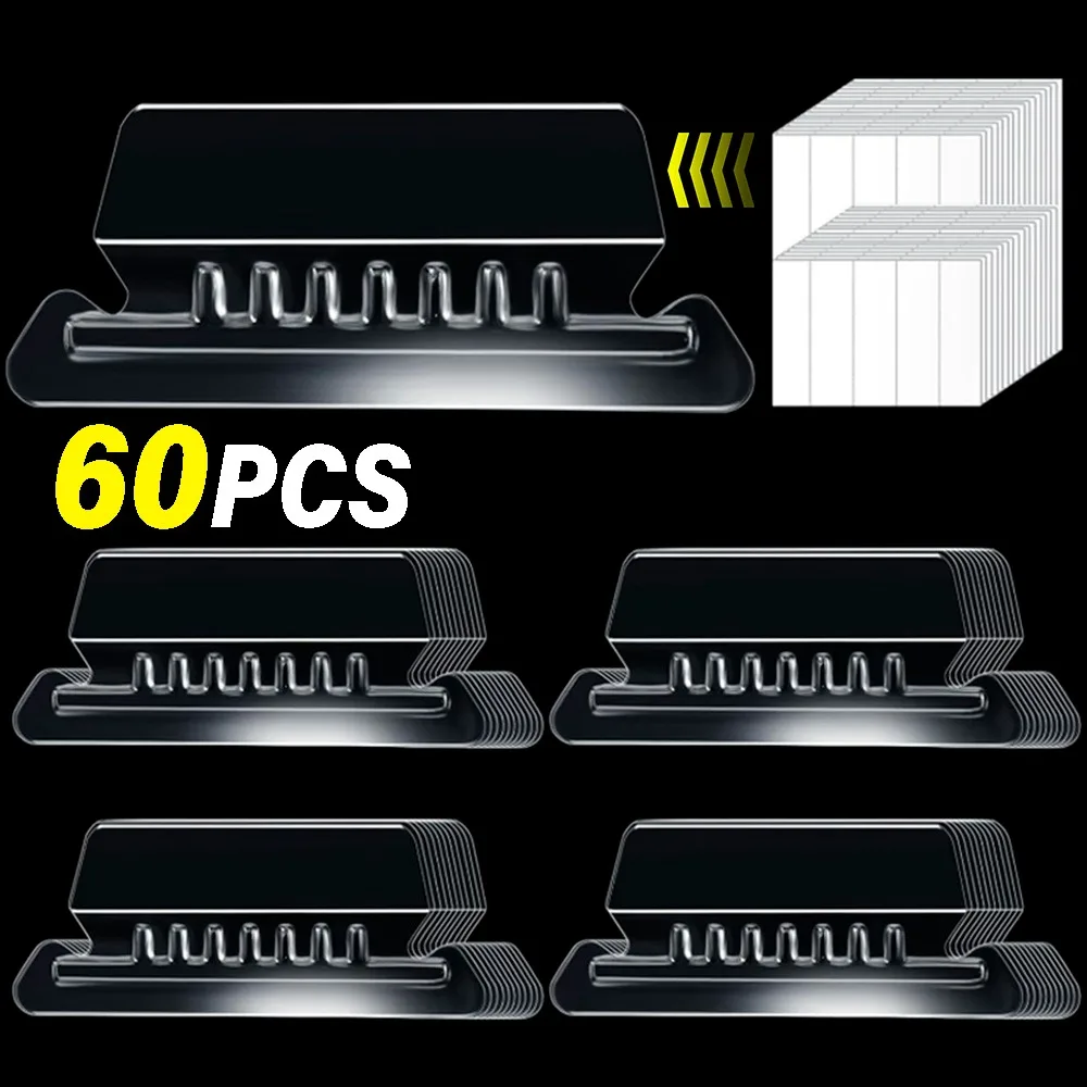 20-60Pcs Transparent Hanging Folder Tabs Insertable Plastic Tabs for Hanging Folder File Folder Tabs Inserts for Office Supplies