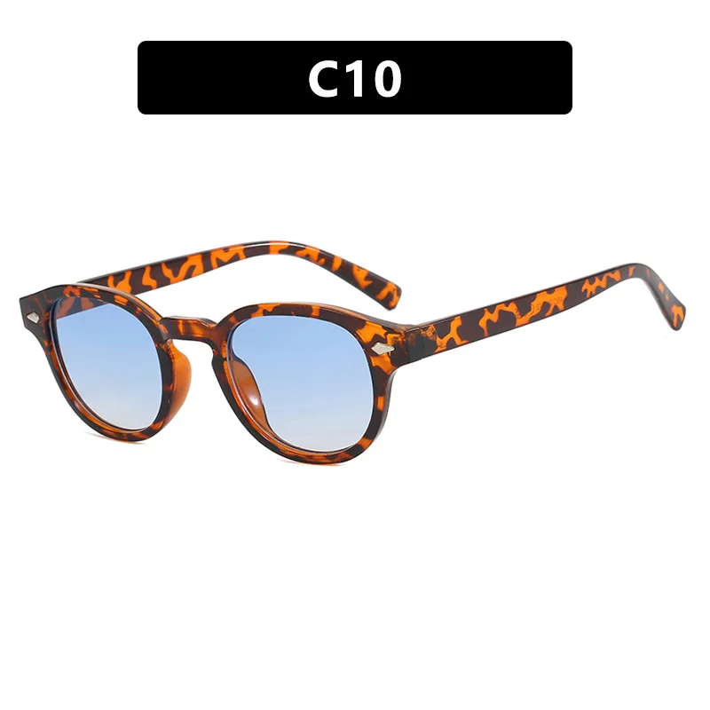 نظارات شمسية دائرية صغيرة باللون الأزرق المتدرج للنساء والرجال، نظارات شمسية مربعة الشكل بتصميم العلامة التجارية، Lunettes de S