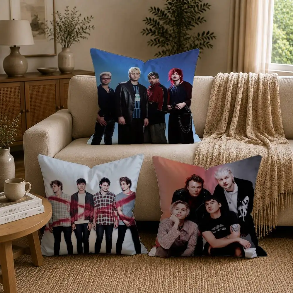 5 5SOS S-Seconds of S-Summer Pillow Case Pattern Printed Pillowcase For Living Room Sofa Cushion Cover