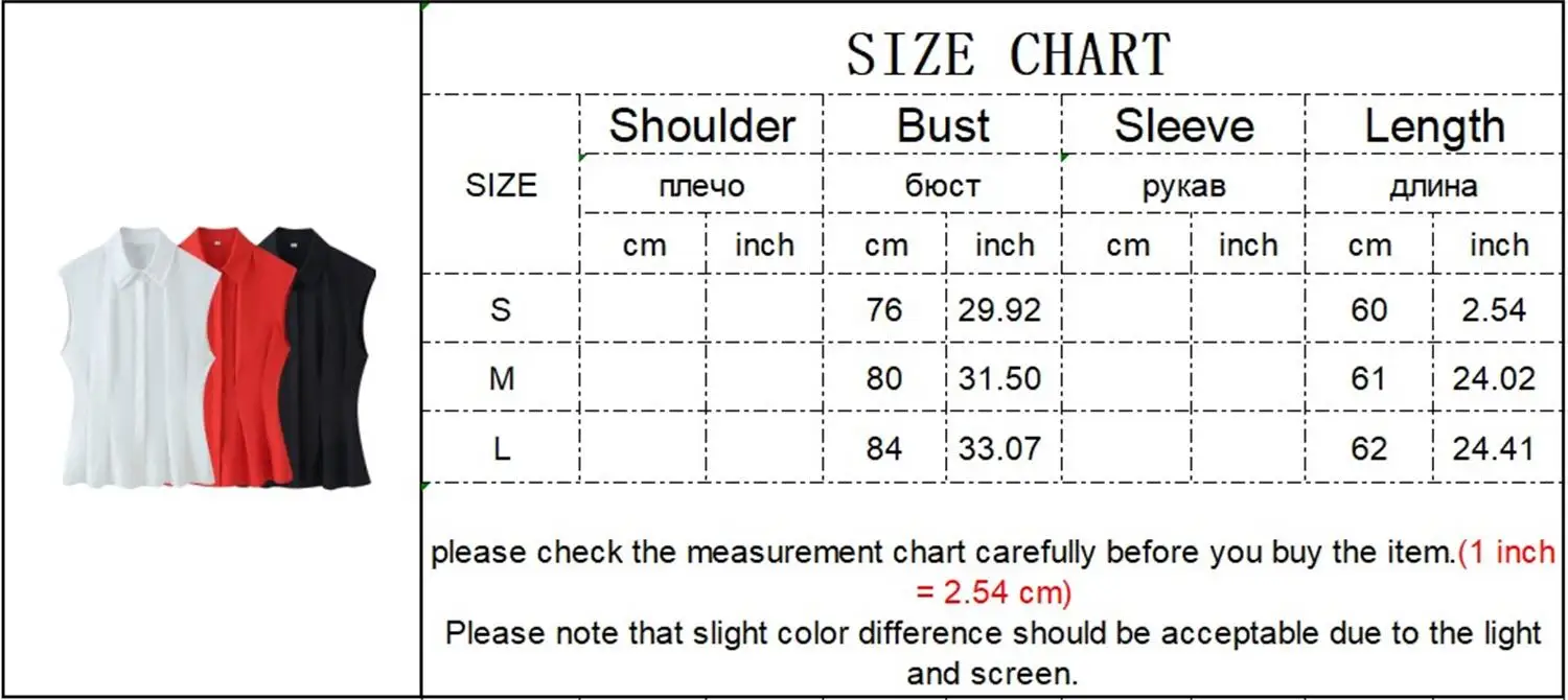TFMLN Damen Freizeit Ärmelloses Hemd Sommer High Street Trendige Pendler-Shirts 2026 Sommer Mode Elegante Hemden mit Plissiertem Saum – Detail 1