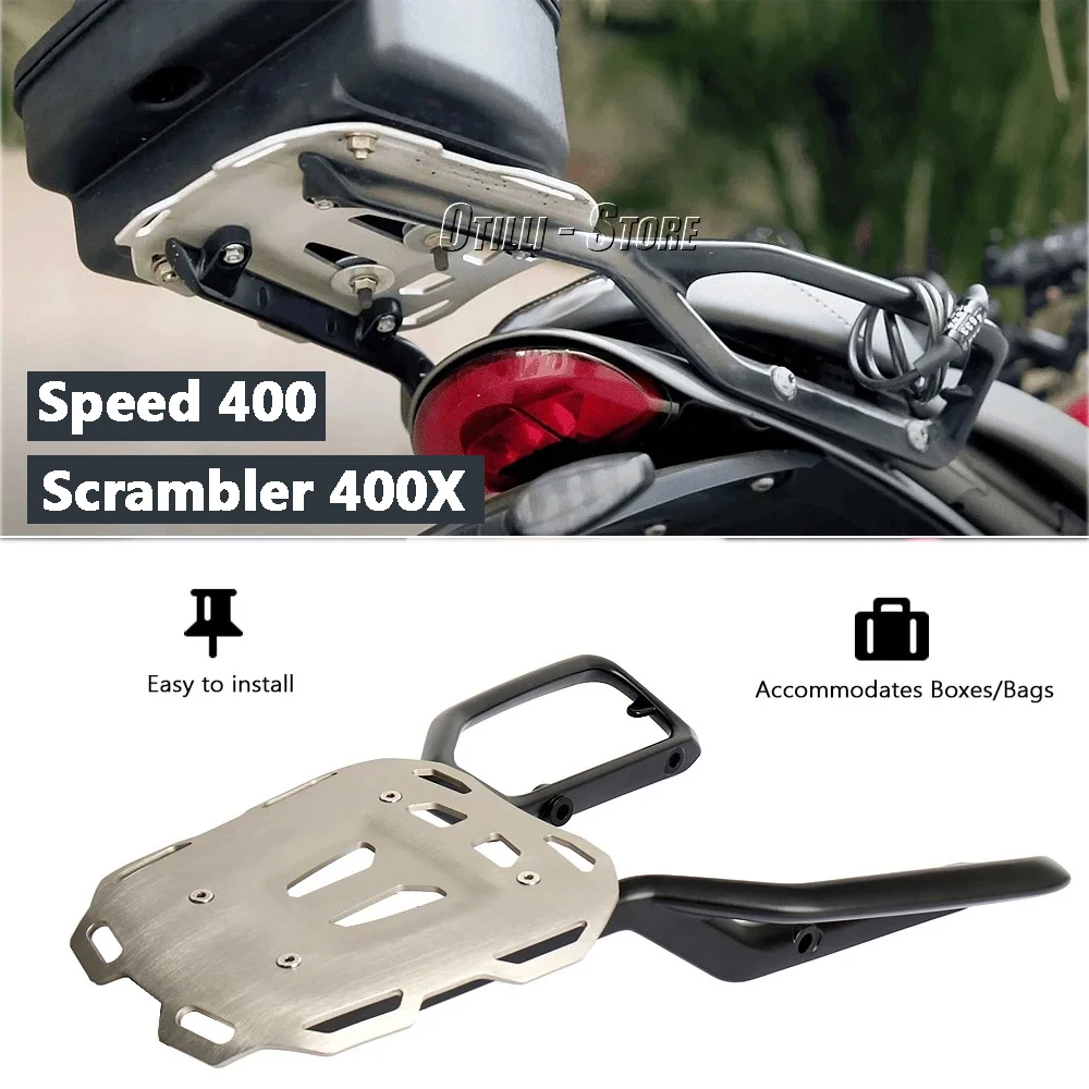 

For Scrambler 400X/Speed 400 2024-2025 Motorcycle Rear Rack Tail Rack Luggage Carrier Bracket Touring Accessories