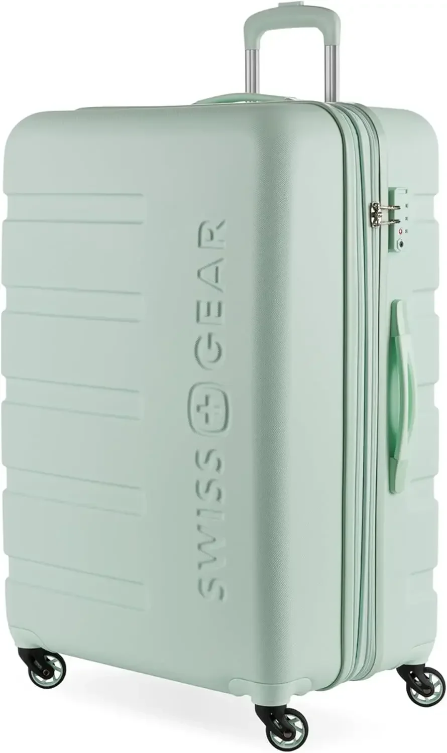 

7366 Чемодан Signature Hardside Expandable с колесами-спиннерами, замком TSA, цвета Clear Aqua, большой, 27 дюймов