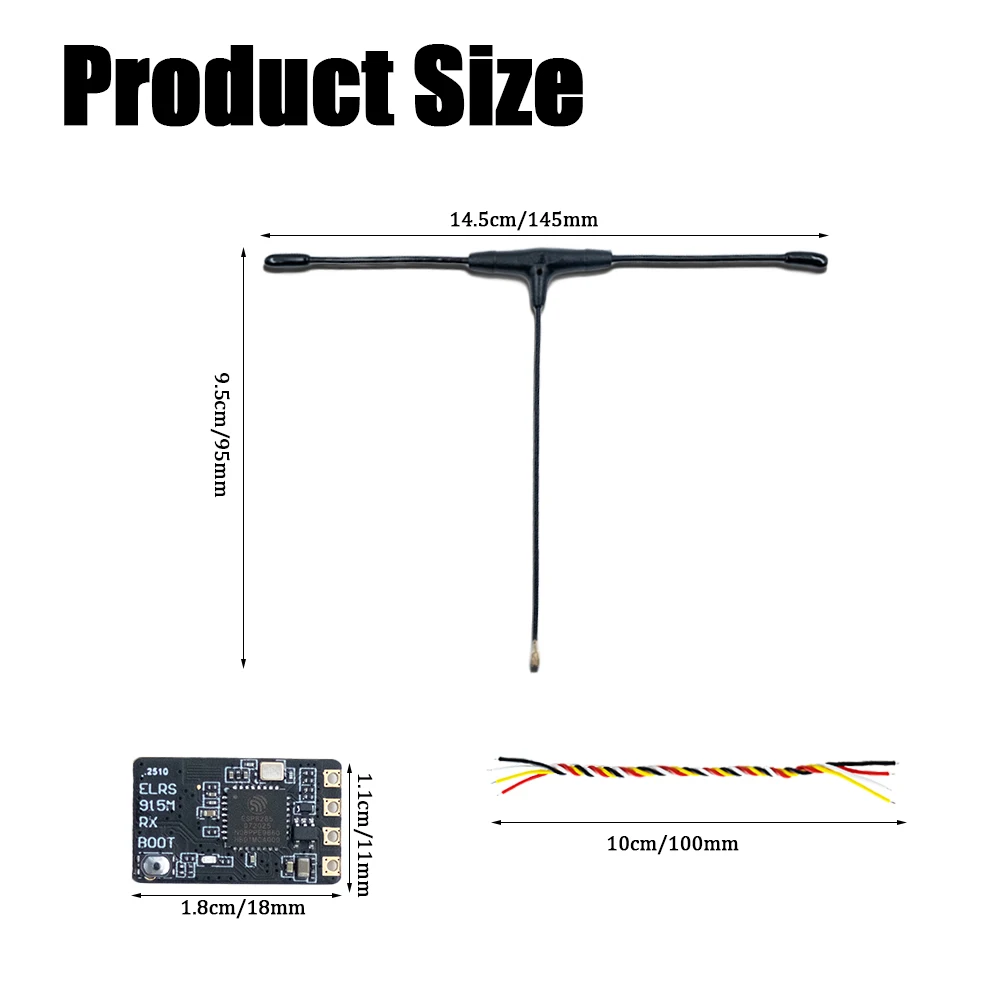 Receptor BAYCK Nano ELRS 915MHz 2,4GHz banda dupla, longo alcance com antena T, WiFi atualizado para quadricóptero RC FPV Racing Drone