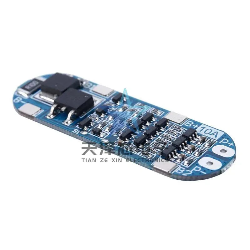 Lithium Battery Protection Board, Sobrecarga e Descarga, Função de curto-circuito, 10A Limite de Corrente, 3 Cordas, 11.1V, 12V, 12.6V