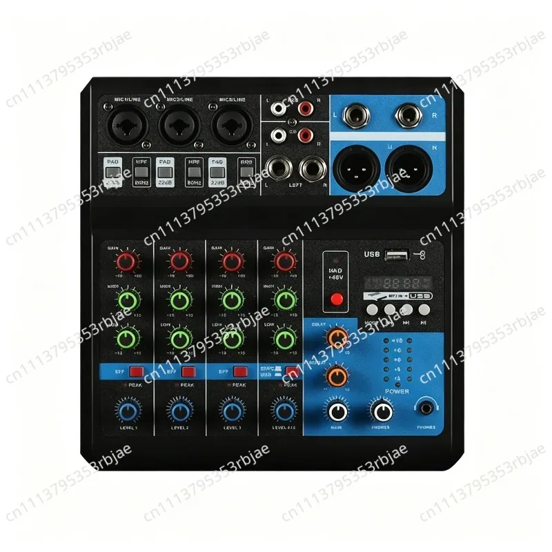 Live home stage Bluetooth USB mixer, mixer 5-way computer recording free drive sound card