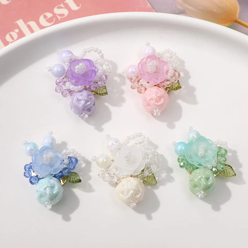 DIY Shoe Charms for Clog Sandals Beaded Flower Craft 1 Piece Multicolor Resin Lightweight Small Summer Beach Decor