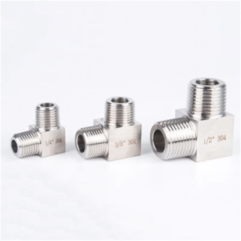 

2PCS 1/4" BSPT male To Male Thread Elbow 90 Deg 304 Stainless Steel Pipe Fitting Adapter Connector Operating pressure 2.5 Mpa