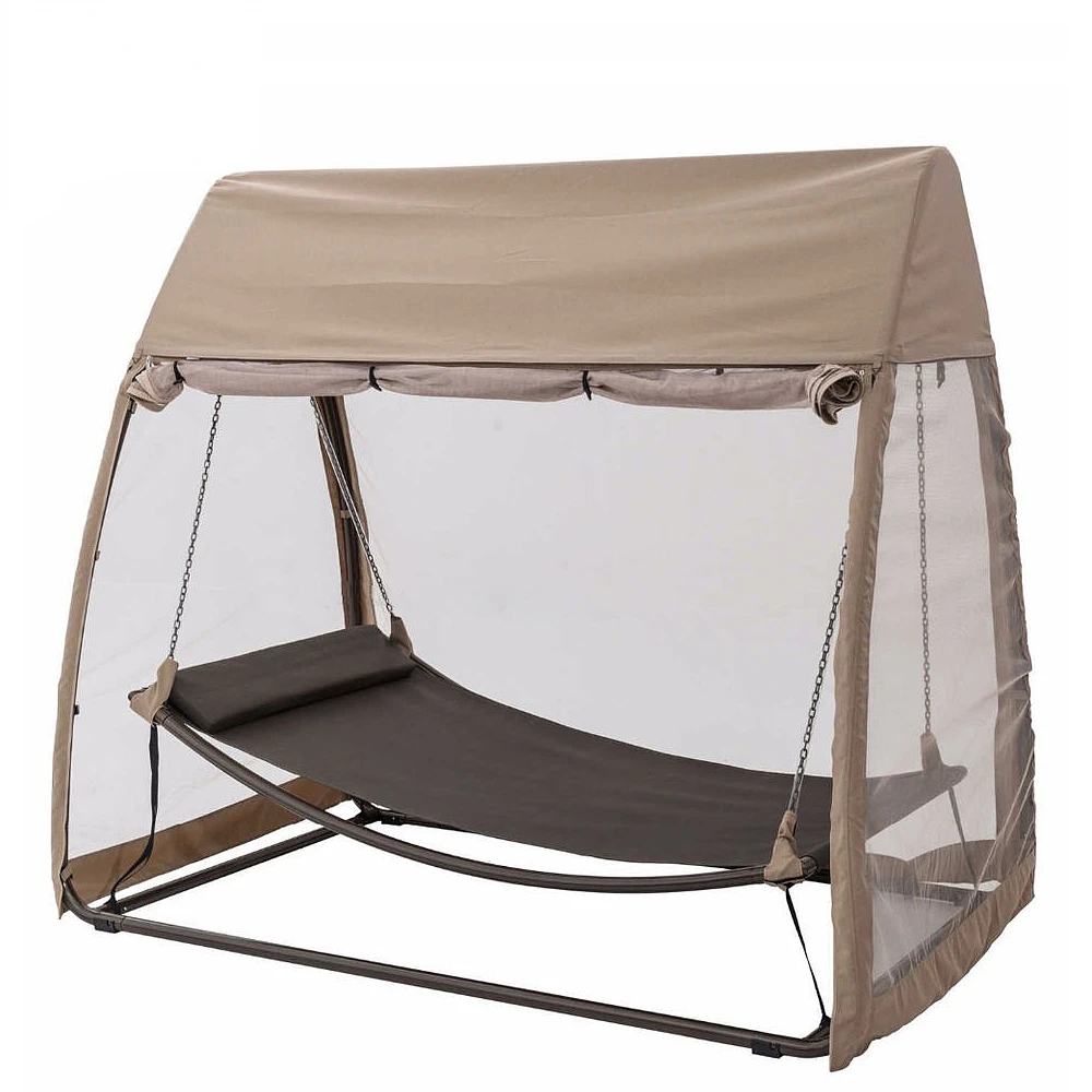 New arrival outdoor leisure swing bed gazebo with mosquito net garden furniture