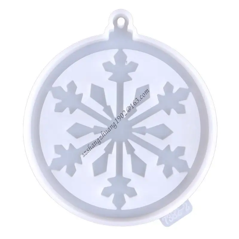 Q6RB Silicone Resin Keychain Mold Xmas Round for Key Chain Mold Epoxy Resin Casting M