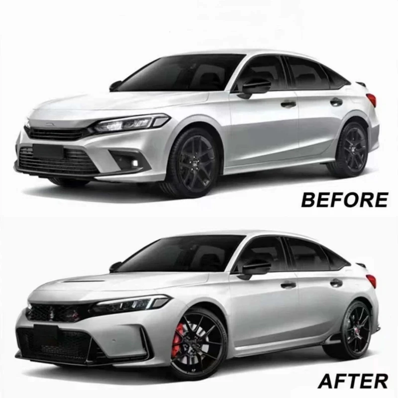 High Quality Auto Exterior Part Th Upgr Type R Style Body Kit Front Rear Bumper Assemb Grille