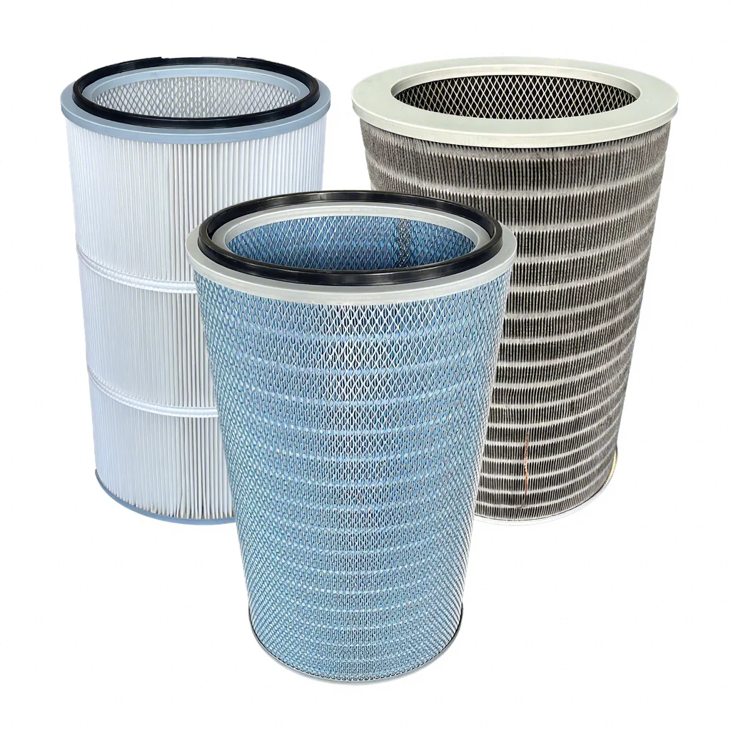Replacement Industrial Dust Fume Mist Collector Cellulose Polyester Antistatic Oval Air Filter Cartridge