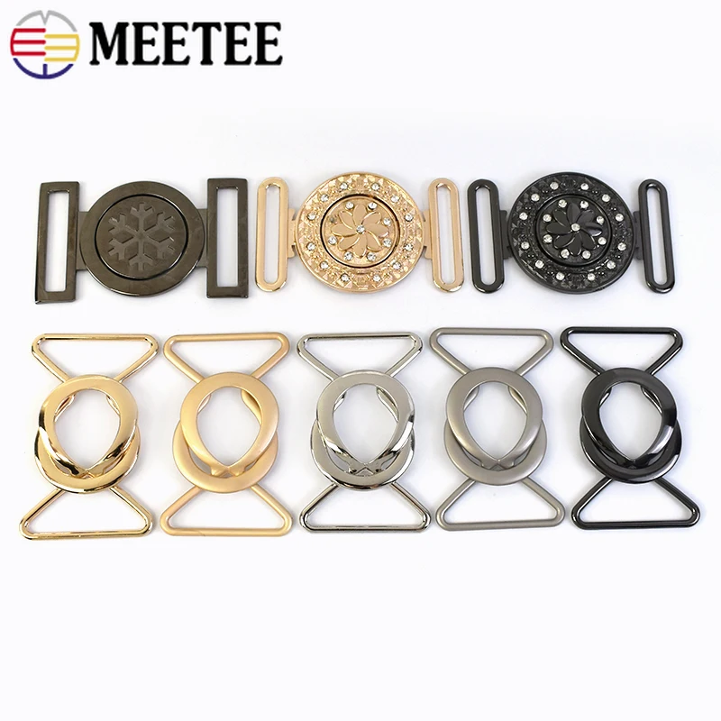 1/2/5Pcs 40mm Meetee Metal Belt Buckles Women Coat Down Jacket Snap Hook Waistband Clothes Decorative Clasp Hardware Accessories