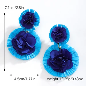 Vedawas-Brincos florais de ráfia boêmia para mulheres, acessórios simples para festas, presentes para amantes e amigos 10 principais vendas rafia flores - №6