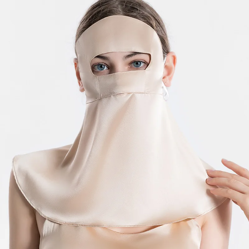 Mulberry Silk Face Neck Gaiter UPF50+ Anti-UV Sun Protection Full Face Cover Mask Breathable UV resistant mask