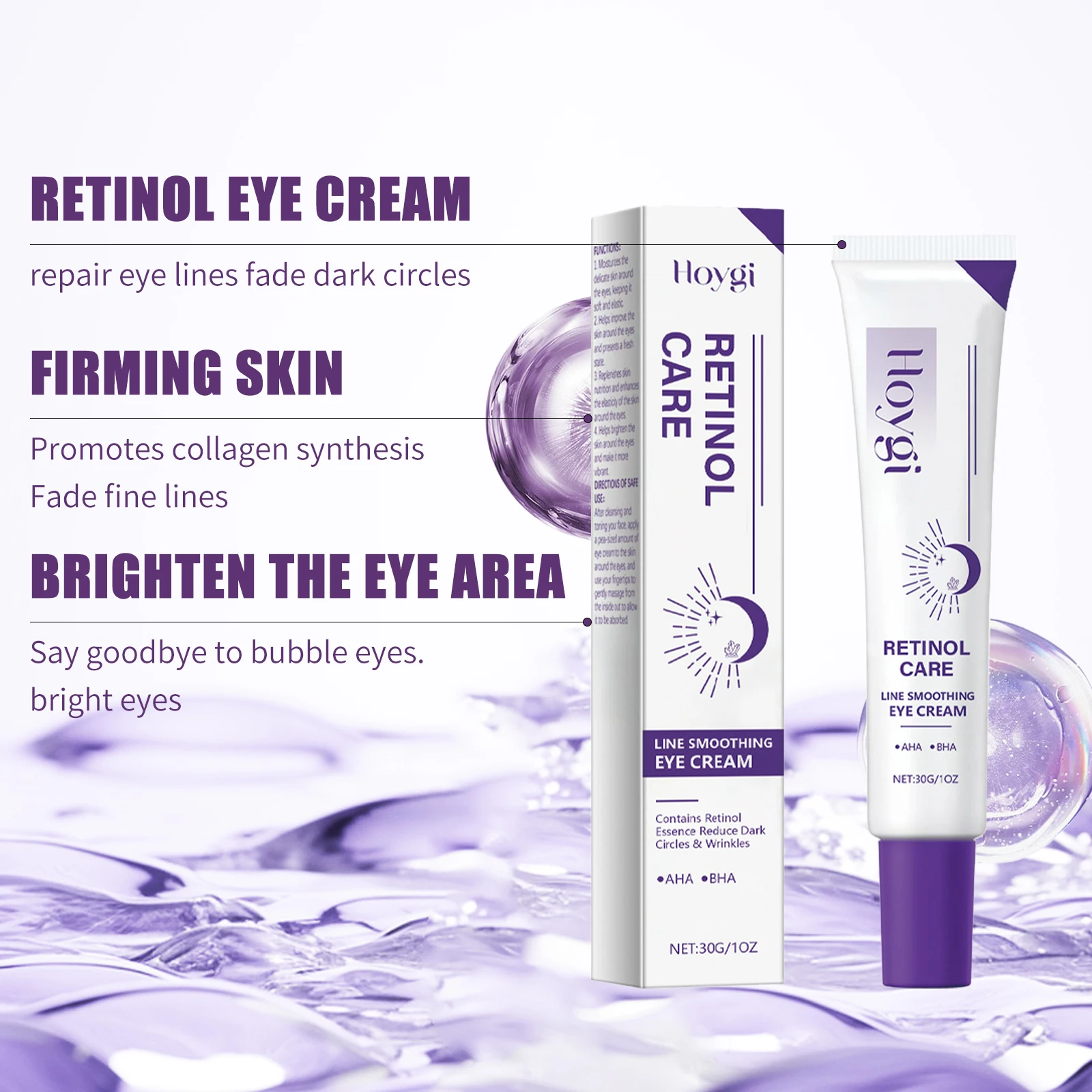 

Retinol Eye Cream Smoothing Fine Lines Reduce Dark Circles Brightening Eye Area Increase Elasticity Nourishing Firming Eye Care