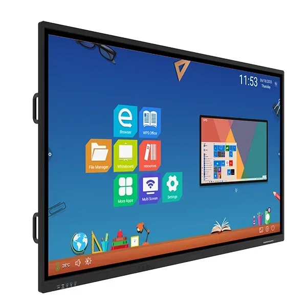 Smart Whiteboard Touchable 65-inch Interactive Whiteboard, Smart Display, Classroom Office Use