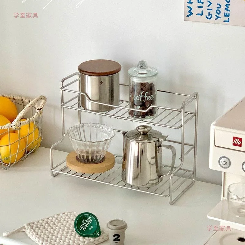 

Outdoor Support Organizer Stainless Steel Seasoning Rack Bookcase Multi-purpose Living Room Furniture Rangement​ XY40ZWJ